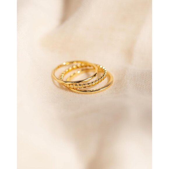 Non Tarnish Gold Stacking Rings Set for Women – Sizes 5-10, Cute & Stylish - Picture 6 of 9
